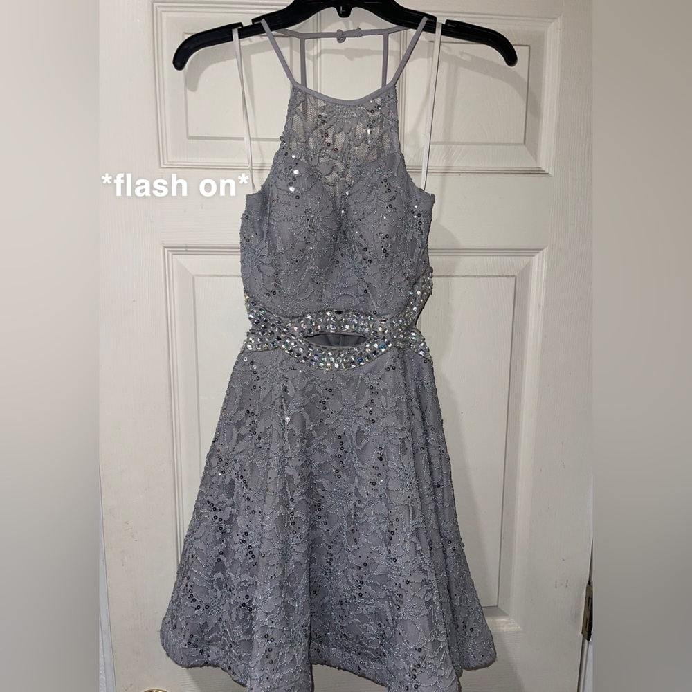 Camille La Vie dress, size 7/8, light grey